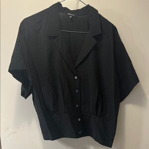 Madewell Black Boxy Button Down Shirt